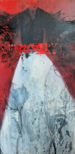 Kimono sur fond rouge